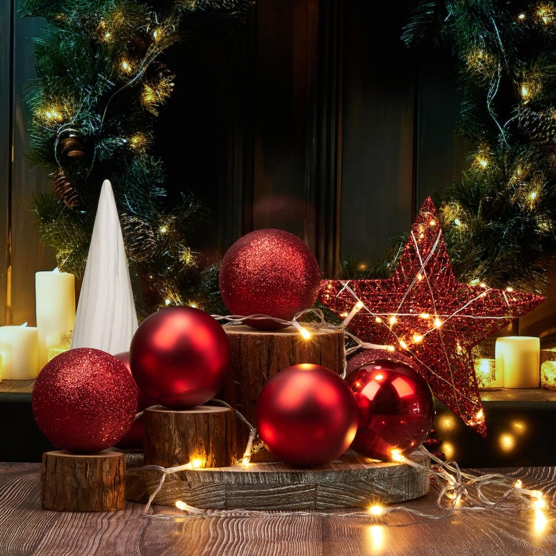 Emopeak 20 LED Christmas Tree Topper, 8 x 10 Inch Indoor Iron Art Star Treetop Light, Two Modes (Keep Light ON/Flash) (Red, 8"/20CM) - Image 4